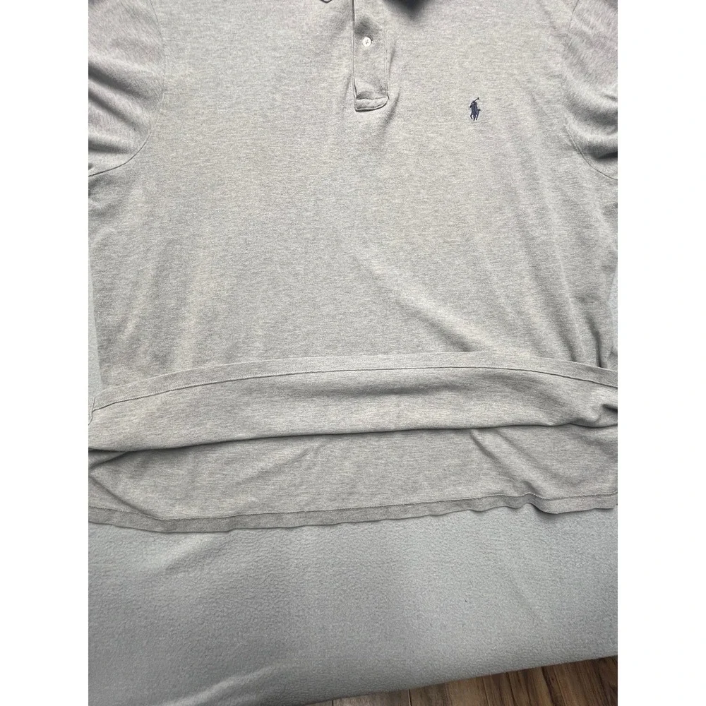VTG Polo‎ Ralph Lauren Mens 3XB Big Heather Gray Short Sleeve Pique Polo Shirt